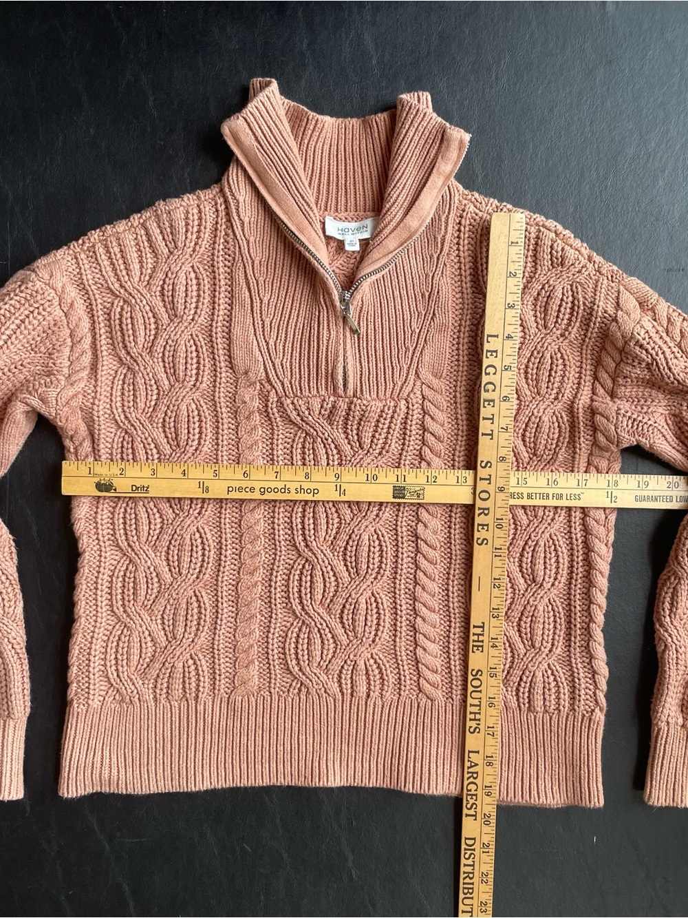 Pink Brown Crop Length Quarter Zip Turtleneck Sweater - Picture 2 of 7